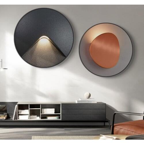 Modern Abstract Round Shape Copper Canvas Painting Minimalist Posters and Prints Wall Art Pictures for Living Room Decoration