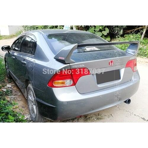 For Honda Civic Spoiler FD2 2006-2011 ABS Plastic Unpainted Color Rear Roof Spoiler Wing Trunk Lip Boot Cover Car Styling
