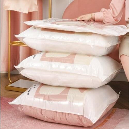 4pcs Vacuum Bag Storage Bag Foldable Clothes Organizer Seal Compressed Travel Saving Bag Clothes Comforters Home Organizer
