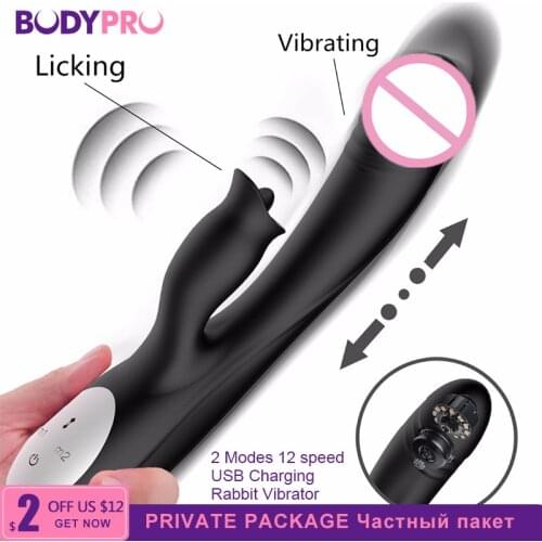 Oral Sex Tongue Licking Rabbit Vibrator For women G-spot clitoris stimulation AV Wand Foreplay flirting Adult Sex Toys