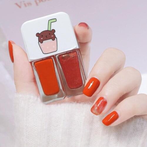 2 in 1 Nail Polish 8ml Waterproof Quick Drying No Bake Nail Tear Off Polish Manicure Salon Decoration Gel