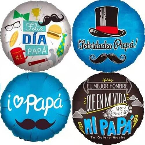 10pcs Balloons Spanish Happy Fathers Day Helium Globos Feliz Dia Super Papa Foil Balloon father mother Party Decoration