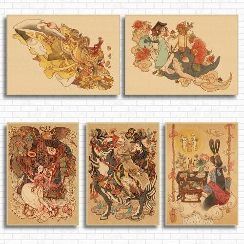 WTQ Canvas Painting Retro Poster Korean Game Posters Characters Illustration Wall Decor Wall Art Picture Room Decor Home Decor