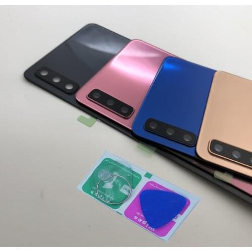 Back Glass Cover For Samsung A7 2018 A750 A750F Original Phone Housing New Rear Battery Door Glass Panel With Camera Lens + Glue
