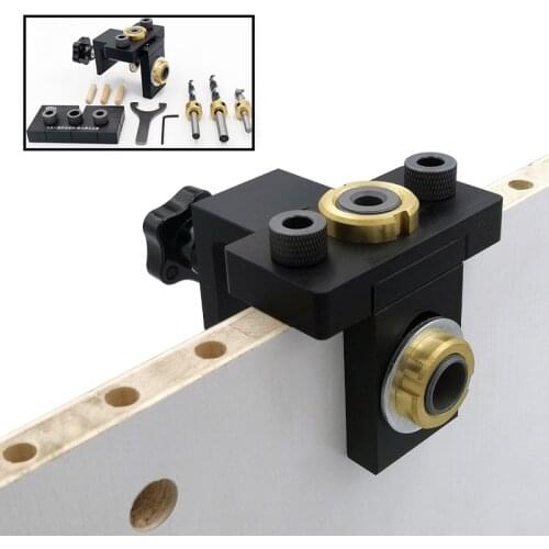 Doweling Jig Pocket Hole Jig Kit Wood Vertical Drilling Detachable Locator For Furniture Connecting Hole Puncher Carpentry DIY