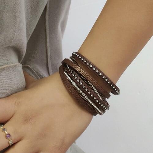 Artilady bracelet for women wrap leather bangle charm leather bracelet women jewelry