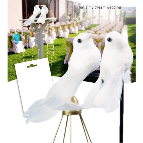 2/10/ 12PCS white artificial bird wedding decoration scene setting home dining table garden hanging decoration bird toy