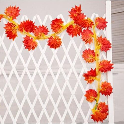 2.3 Meter/lot Windowill Autumn Leaves Garland Maple Leaf Vine Fake Foliage For Wedding Party Decoration Artificial Flower