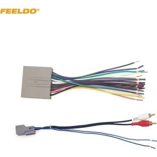 FEELDO Car Radio Audio 19Pin+6Pin RCA Wiring Harness Adapter For Ford 2003 Up Install Aftermarket Stereo Wire Plug Cable