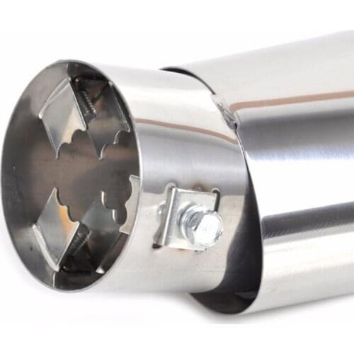 Car Universal Round Bend Stainless Steel Chrome Exhaust Tail Muffler Tip Pipe