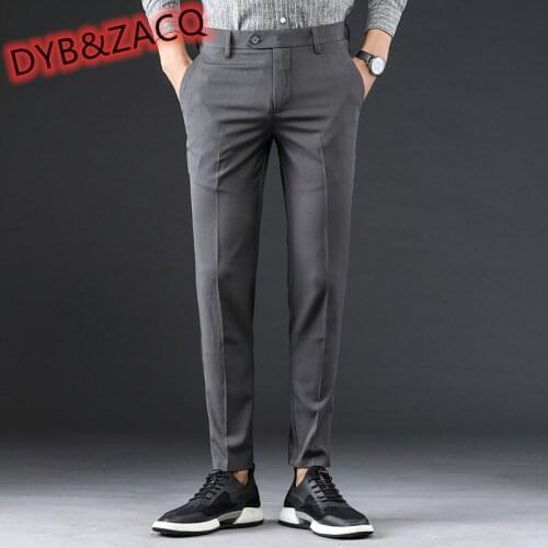 DYB&ZACQ Spring and Summer Stretch Trousers for Men Thin Straight Tube Business Suit for Men Leisure Trousers for Men Men Pants
