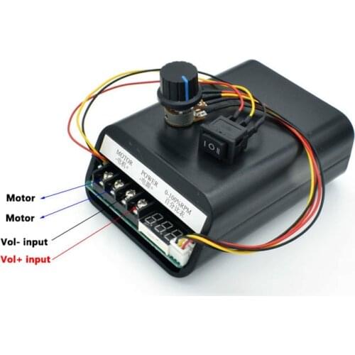 DC10V~55V 60A PWM dc motor speed controller CW CCW digital display 0~100% adjustable drive module Input 10V~55V