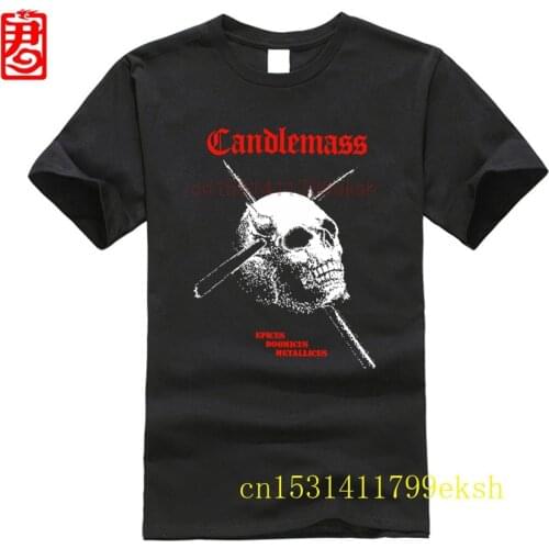 Candlemass band Essential Doom cotton black traditional T-Shirt Asian Size