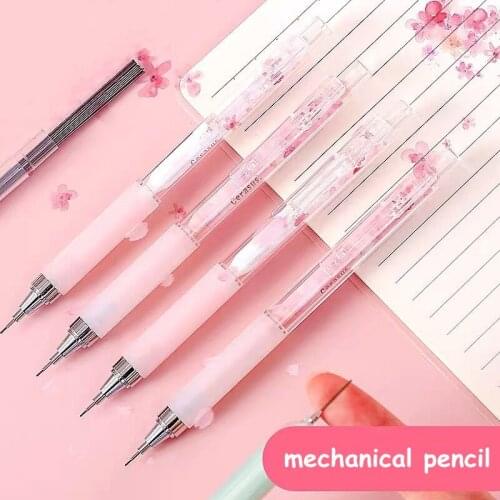 MINKYS Sakura Series 0.5mm Mechanical Pencil For Children Pencils With Eraser Study Work Tool Gift School Office Stationery