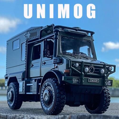 1:28 Unimog Car Model Alloy Car Die Cast Toy Car Model Pull Back Off-Road Vehicle Childrens Toy Collectibles Birthday gift