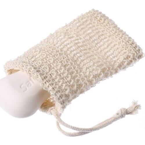 1PC Fashion Nice Natural Ramie Shower Exfoliator Sponge Pouch Net Comfortable Bubble Blister Mesh Soap Saver Foaming Bag