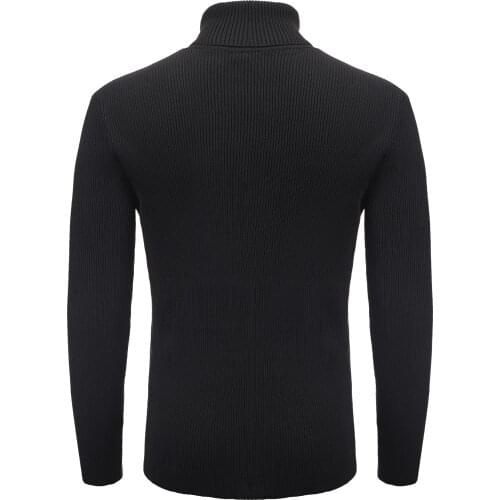 Men Solid Color Knitted Sweater, Long Sleeve Turtleneck Pullover for Winter, Fall grandpa sweater vintage sweater turtleneck men
