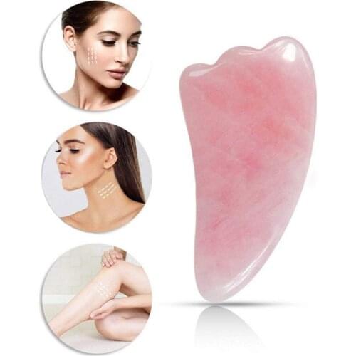 Natural Jade Gua sha Stone Board Massage Rose Quartz Guasha Plate Jade Face Massager Scrapers Tools For Face Neck Back Body
