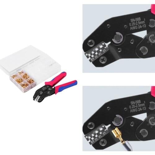 SN-58B Ratchet Crimping Plier Crimper Tool 0.25-2.5Mm² AWG24-13 For Terminal Wire Electrical Pliers
