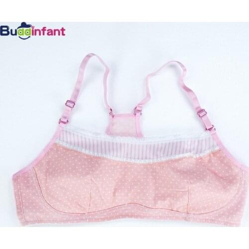Training Bras Girls Soft Teenage Underwear Wireless Children Bra For Kids Cotton Thin Small Bra puberty girl Top Underwear dots