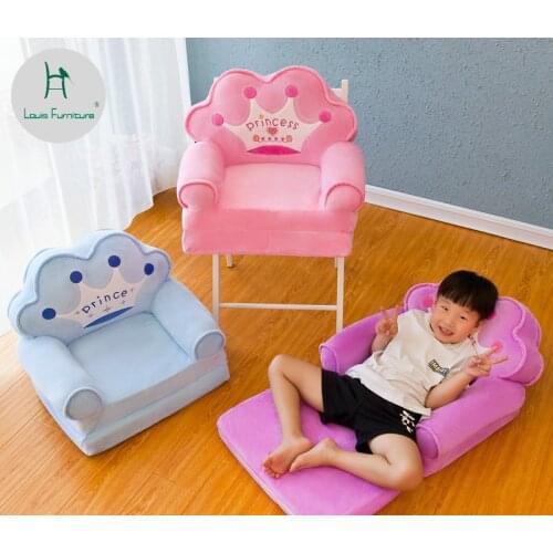 Louis Fashion Children Sofa Folding Cartoon Cute Lazy Person Lying Seat Baby Stool Kindergarten Can Be Disassembled Washed