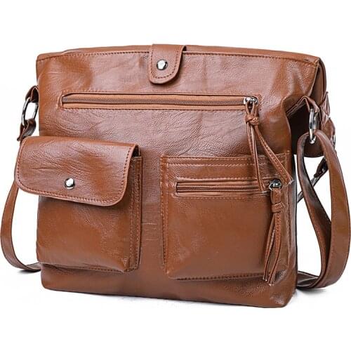 Shoulder Bag for Women 2020 PU Leather Cross Body Bag Fashion Fold Over Designer Bags Luxury Solid Shoulder Bags Soft Zipper Bag