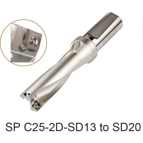 Drill SP WC C25 2D 13mm 14mm 15mm 16mm 17mm 18mm 19mm 20mm Indexab Insert Drill U Shallow Hole Metal Drilling Tool for SP Insert