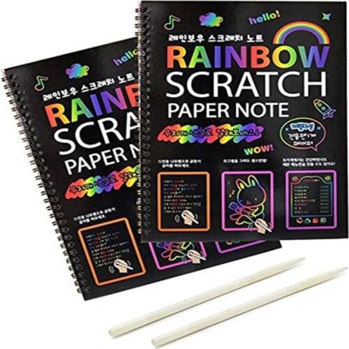 Magic Scratch Art Doodle Drawing Board Notebook DIY Rainbow Color Drawing Toys For Children Kids Painting Educational Toys Gift