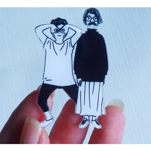 Funny Brooches New Coming Cute Cartoons Character Icons Pins Woman Acrylic Brooch Big Lapel Pins Badges Friends Gifts