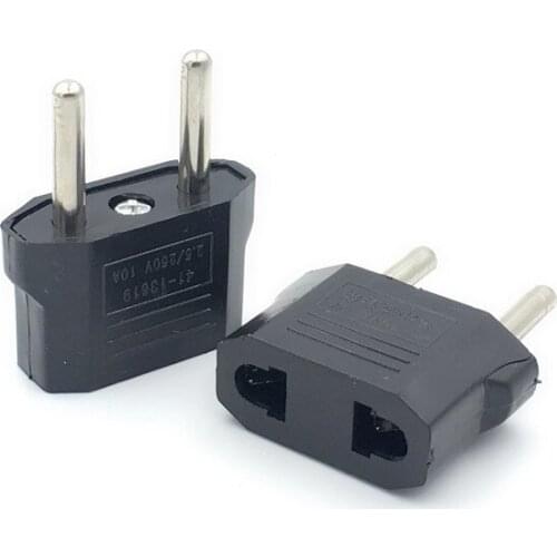 1/2/5pcs 2Pin EU Euro Europe Plug Adapter 2 Round Pin US to EU Travel Electrical Power Adapter Socket