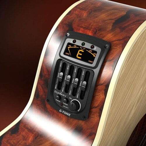Acoustic Guitar 4 Bands Piezo Pickup Equalizer Acoustic Guitar Preamp Tuners
