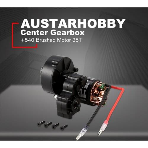 AUSTARHOBBY Center Gearbox Transmission +540 Brushed Motor 21T 27T 35T 45T 55T for SCX10 D90 1:10 RC Rock Crawler Car