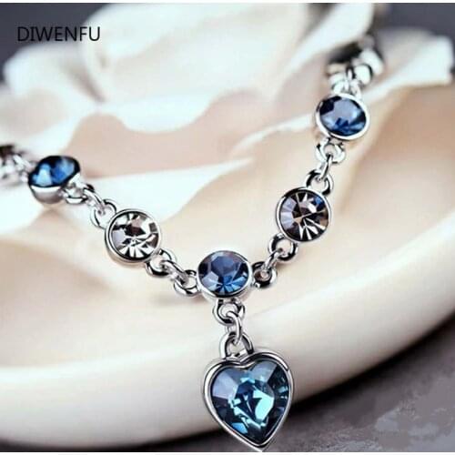 Pure Sapphire S925 Sterling Silver Chain & Link Bracelets for Women Silver Jewelry Pulseira Feminina Bizuteria Silver Bracelets