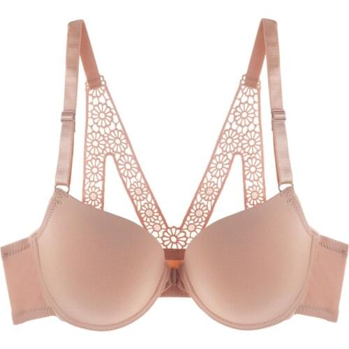 New fashion simple gathering girl lingerie sexy front buckle beauty back underwear push up bra