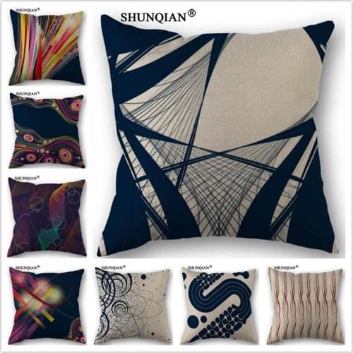 C4159 Simple style stripes modern pillowcases Custom One Side Pillow Cases Cotton Linen 18X18 Inch Home Textile Pillowcase