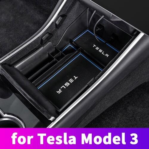 In-car central control storage box central storage box grid for Tesla Model3 2018 2019 2020 interior modification accessories