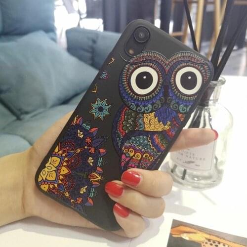 Owl Mandala Ethnic Phone Cover For iPhone 11 Pro Max X XS XR Max 7 8 7Plus 8Plus 6S SE Soft Silicone Candy Case