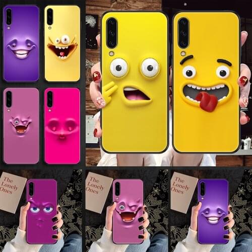 Cute Cartoon Funny Face Phone case For Samsung Galaxy A 3 5 7 8 10 20 21 30 40 50 51 70 71 E S 2016 2018 4G black tpu Etui