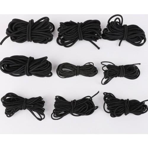 2Meter/Bag Various Sizes Black Round Elastic Cord Beading Stretch Thread/String/Rope for DIY Necklace Bracelet Jewelry Making