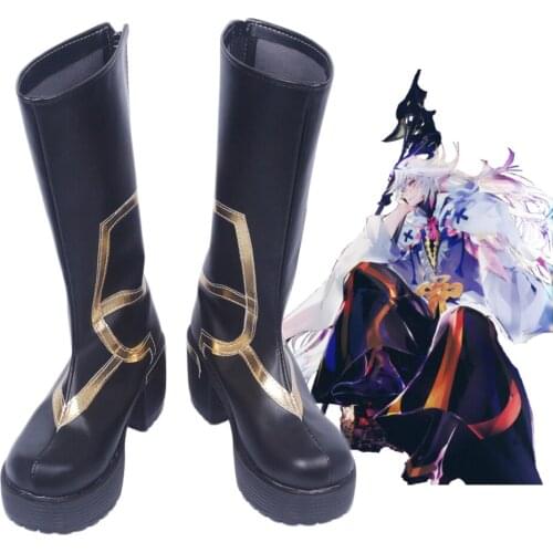 Fate Grand Order FGO Caster Merlin Cosplay Boots Shoes High Heel Custom Made