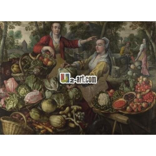 Canvas prints wall art decor reproduction oil painting beautiful classical Joachim Beuckelaer the Four Elements Figure-008