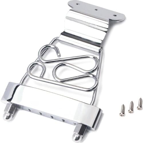 Archtop Jazz Trapeze Short 6 String Tailpiece Bass Guitar Bridge With Screws