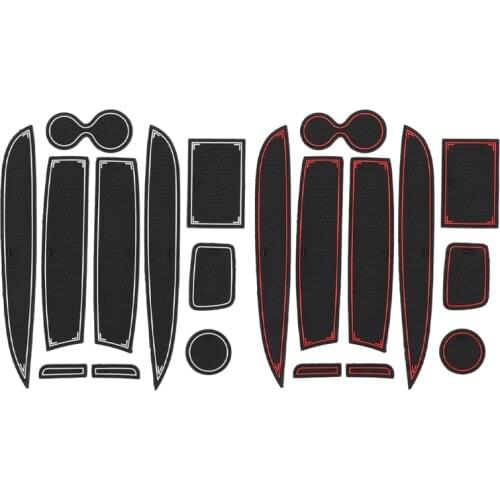 10Pcs Door Groove Mat for Renault Clio 4 Interior Decoration Anti-Slip Gate Slot Cup Pad Car Styling