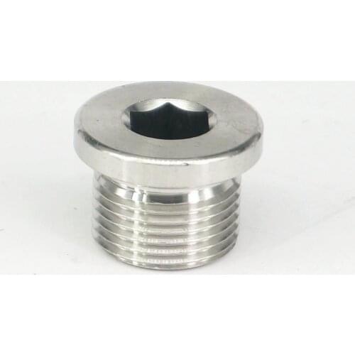 M20x1.5mm Male SS304 Stainless Steel Countersunk End Plug With Flange Internal Hex Head Socket Pipe Fitting