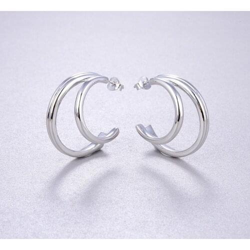 Fashion spiral curved earrings for women high jewelry s925 sterling silver retro irregular earrings