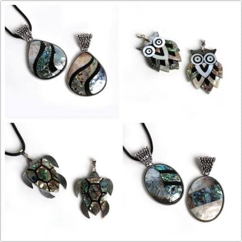 Fashion Designs Natural Abalone Shell Turtle Tortoise Pendant for Women Necklace Pendant Jewelry Making