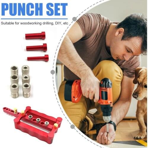Line Drawing Pocket Hole Doweling Jig Kit Self Centering Drill Guide Locator Centering Drill Bit Guide Jig Positioner Locator