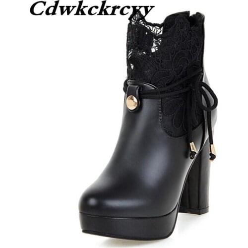 Promotion product Autumn and winter High-heeled Frenulum Martin boots British style white fashion Minimalism woman Short boots