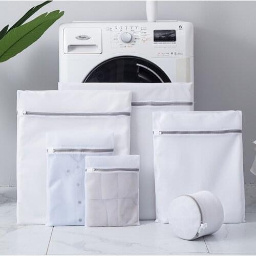 Gray Zipper Mesh Wash Bags Household Washing Machine Bag For Laundry Underwear Bra Socks Dirty Clothes Organizer Laundry Basket