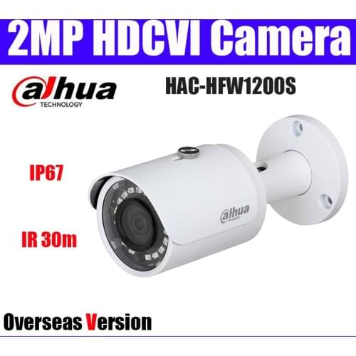 Dahua HAC-HFW1200S 2MP Bullet HDCVI IR 30m 1080P Camera IP67 Waterproof CVI camera DH-HAC-HFW1200S